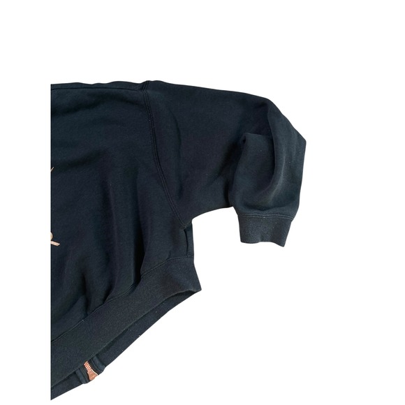 Nike Air Cropped Sweatshirt Black Gold Logo Small S Crewneck Long Sleeve - Picture 8 of 8